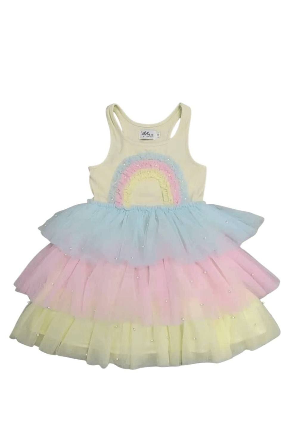 3D Rainbow Yellow Tank Dress