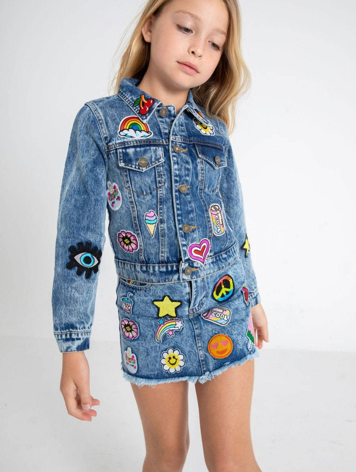 All About The Patch Crop Denim Jacket