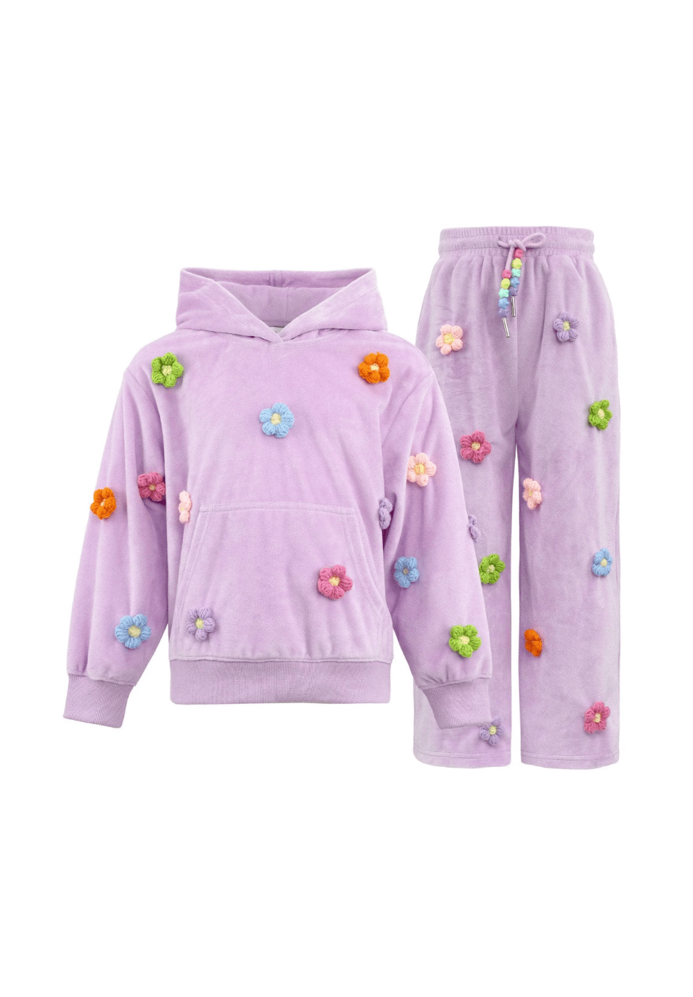 3D Rainbow Daisy Velour Set