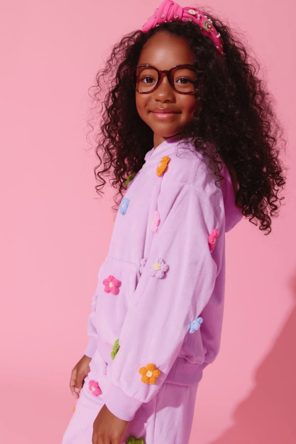 3D Rainbow Daisy Velour Set