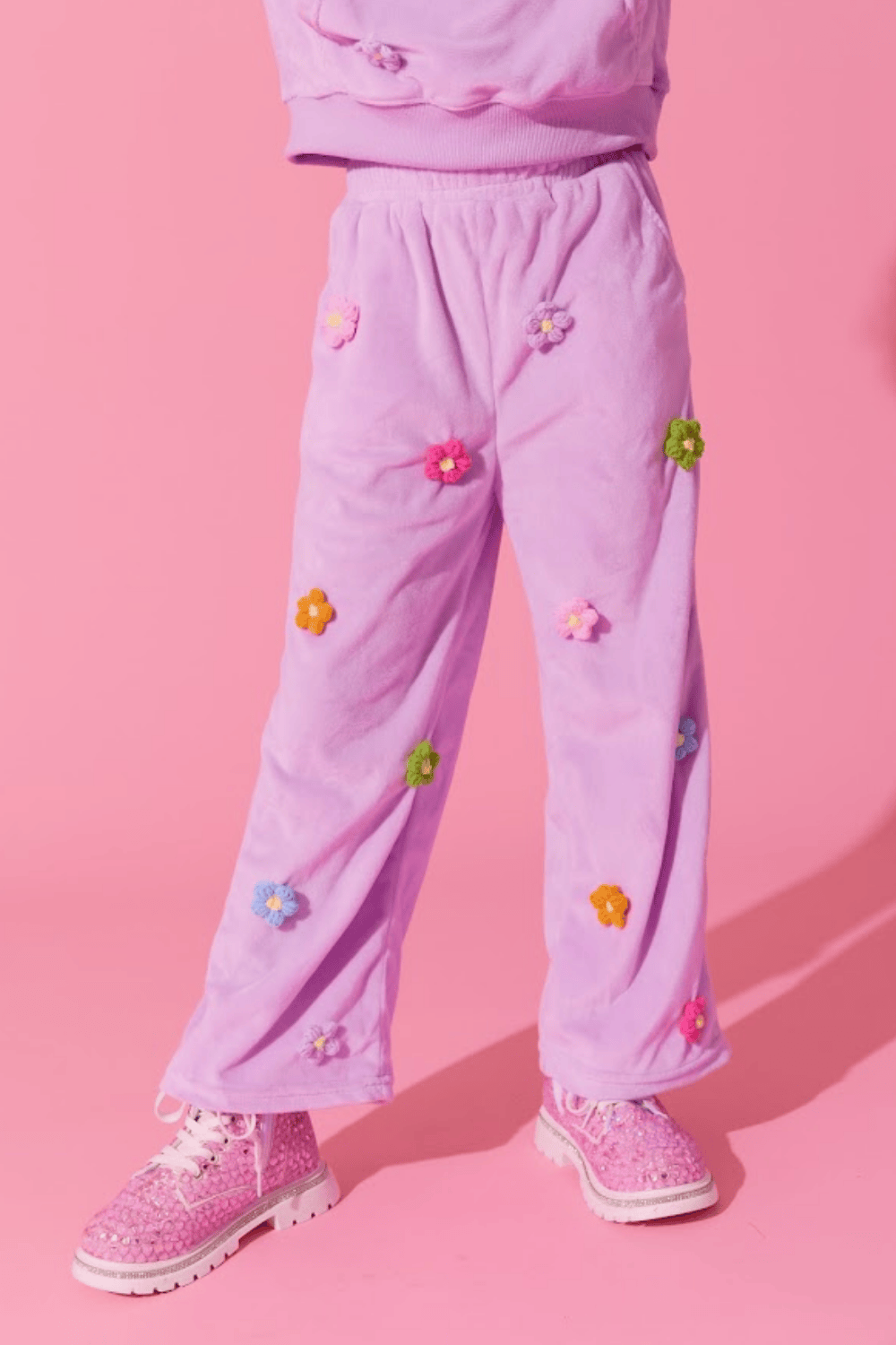 3D Rainbow Daisy Velour Set