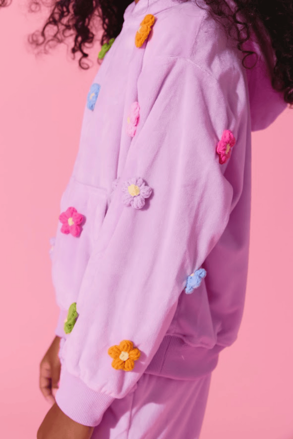 3D Rainbow Daisy Velour Set