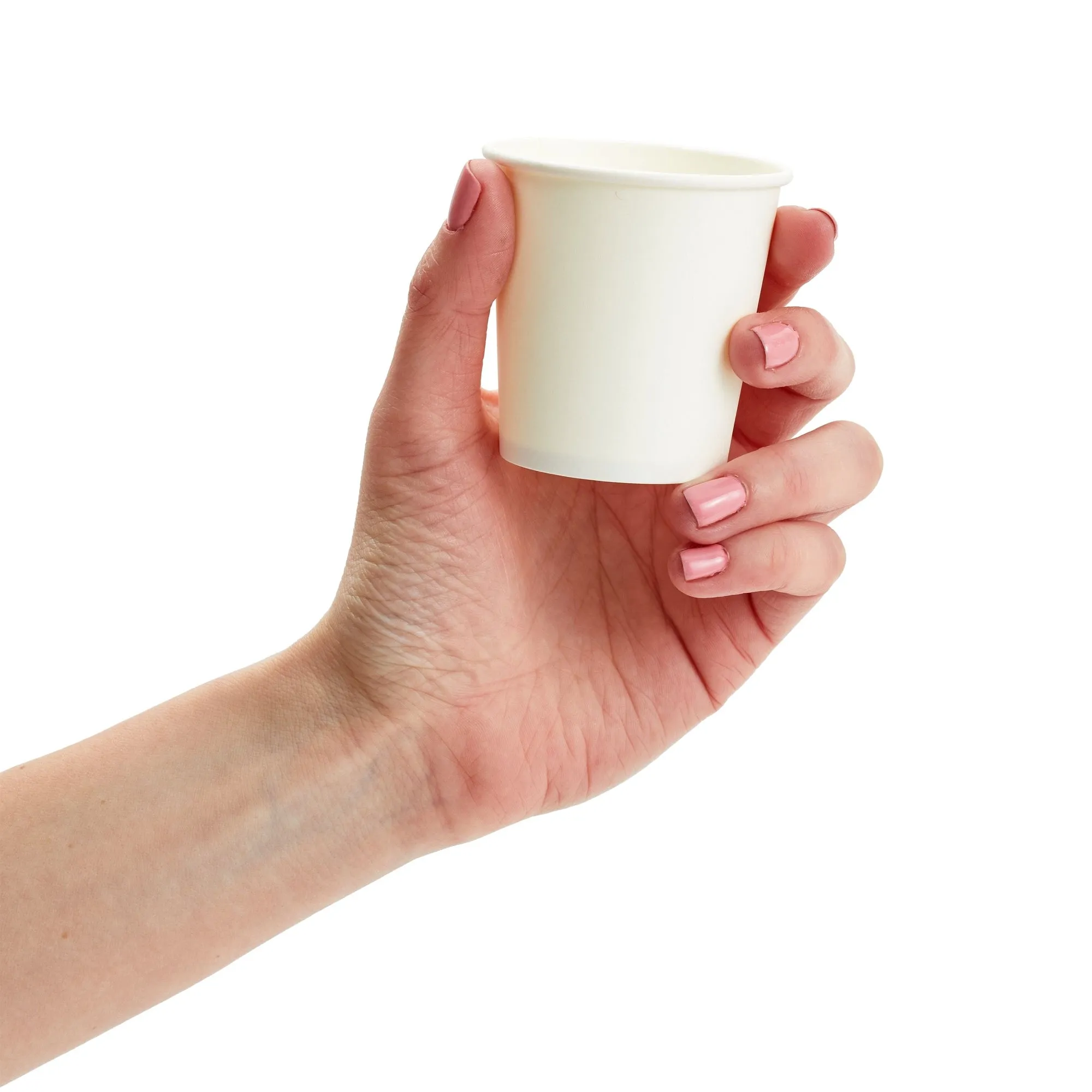 100 Pack Disposable Mini Paper Cups for Espresso, Mouthwash, Tea, Coffee (4oz, White)