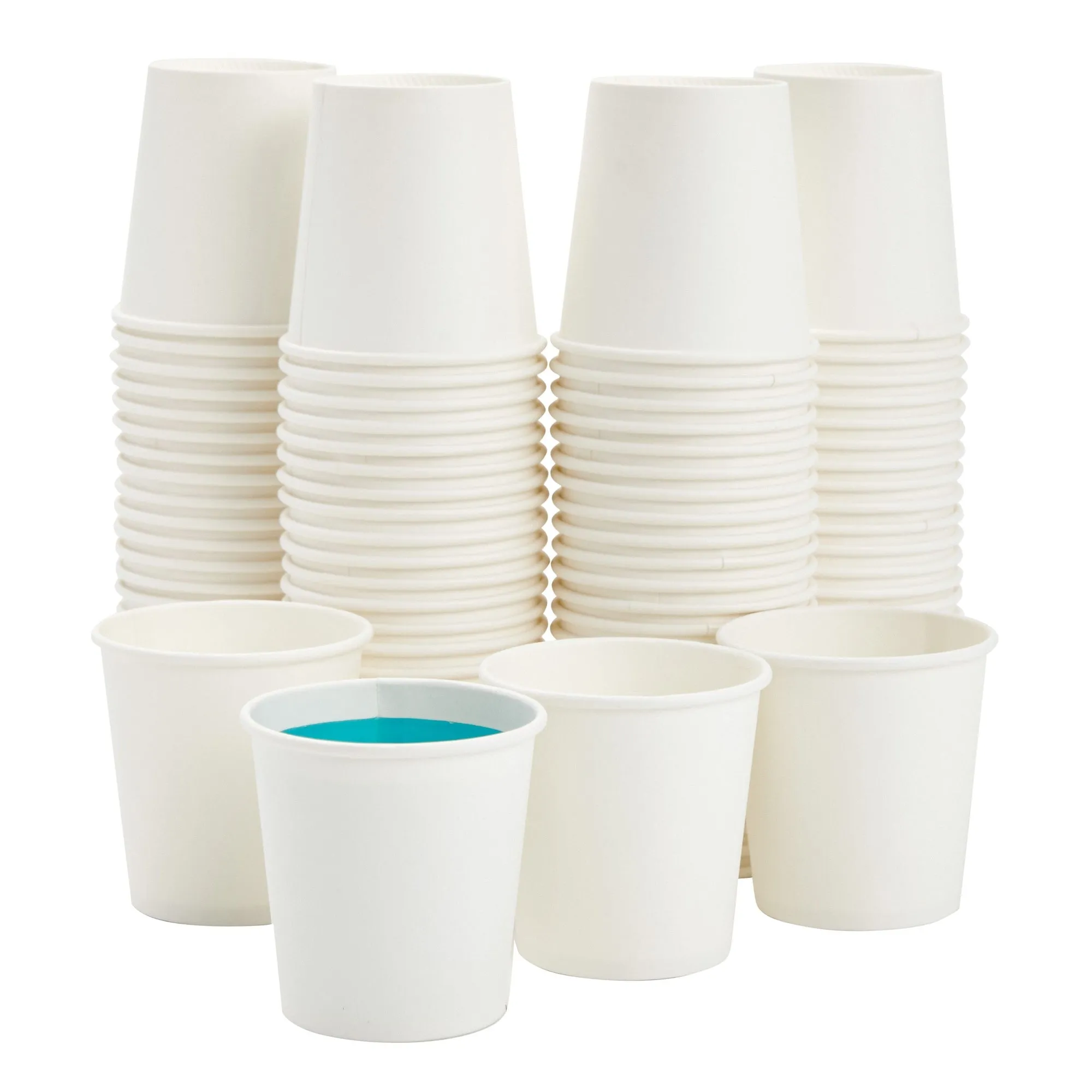 100 Pack Disposable Mini Paper Cups for Espresso, Mouthwash, Tea, Coffee (4oz, White)