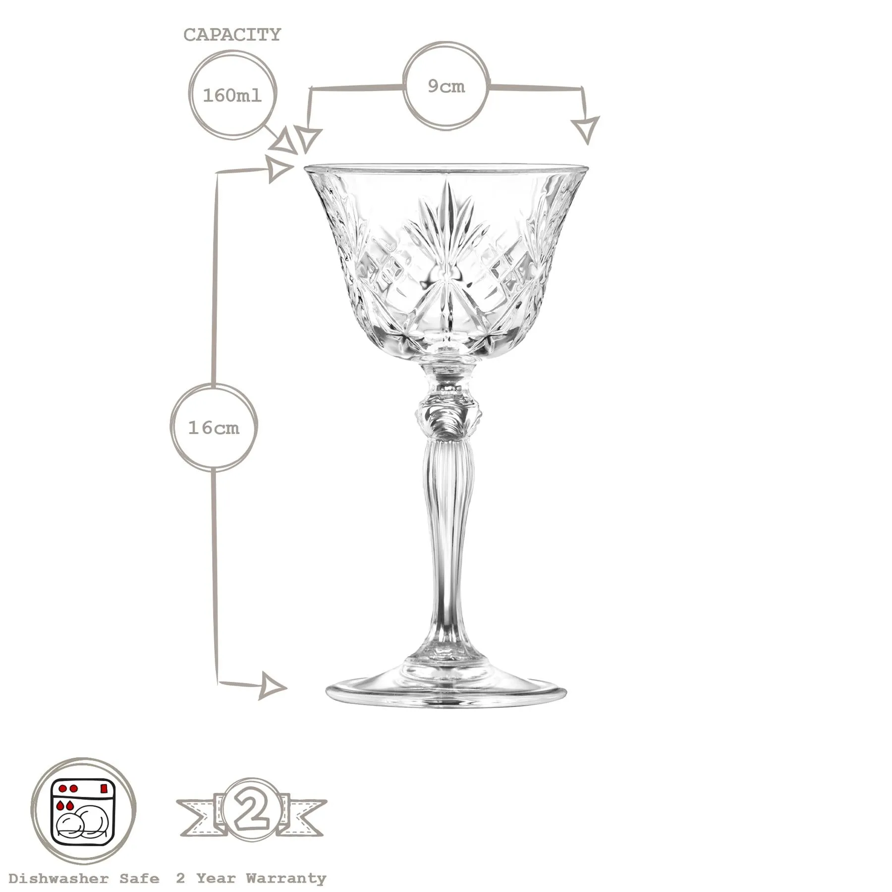 160ml Melodia Glass Champagne Saucers - Pack of Six - By RCR Crystal