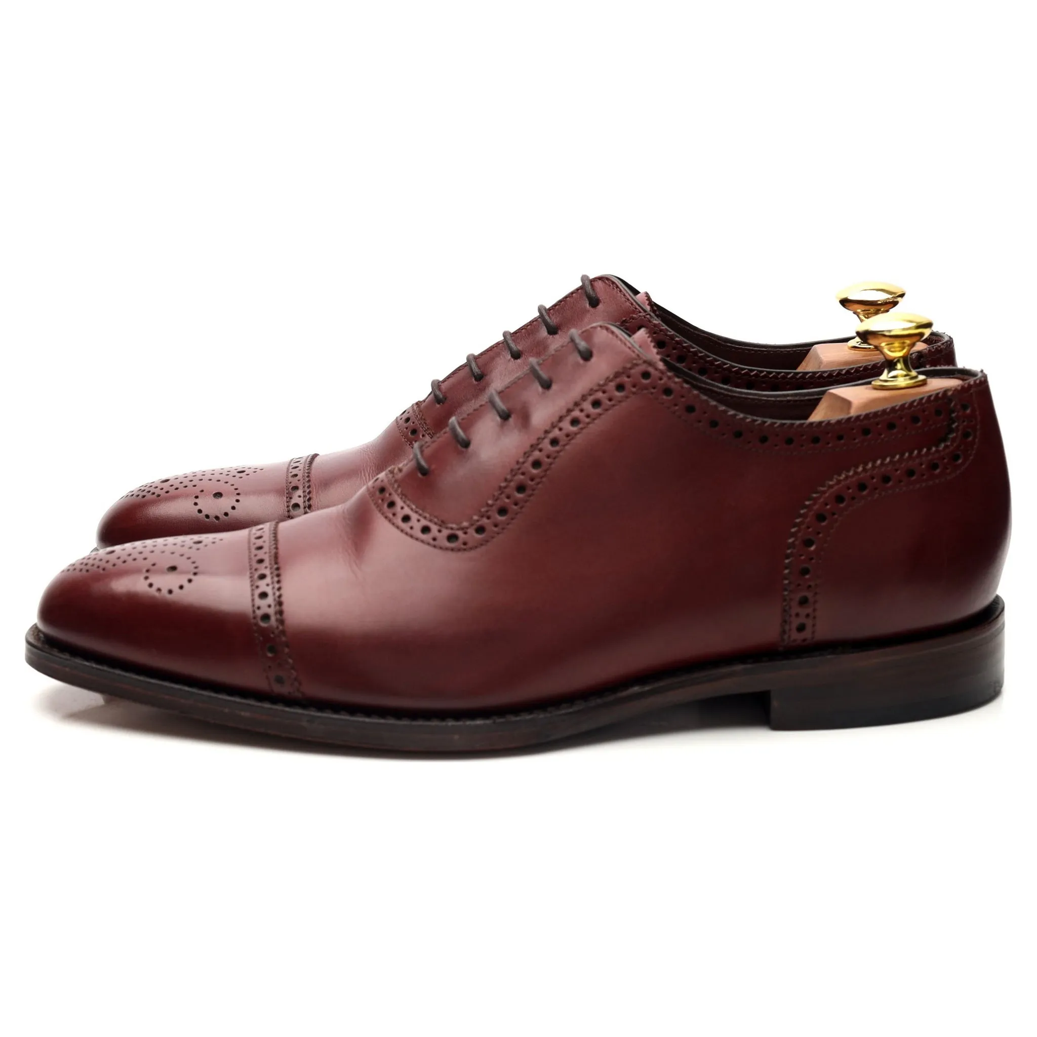 1880 'Strand' Burgundy Leather Oxford Brogues UK 8 F