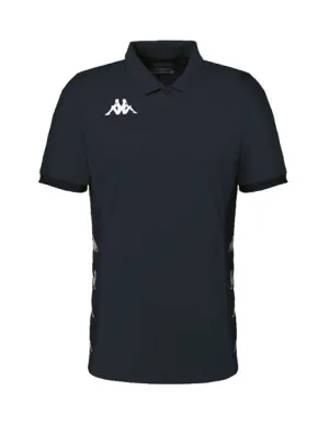 2 x Kappa Mens Deggiano Performance Soccer Black/Grey Polo Shirt