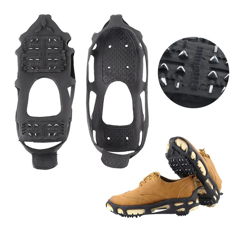 24 Teeth TPE Ice Claw Snow Shoes, Anti-Slip Shoes Set for Fishing, Mountaineering and Rock Climbing