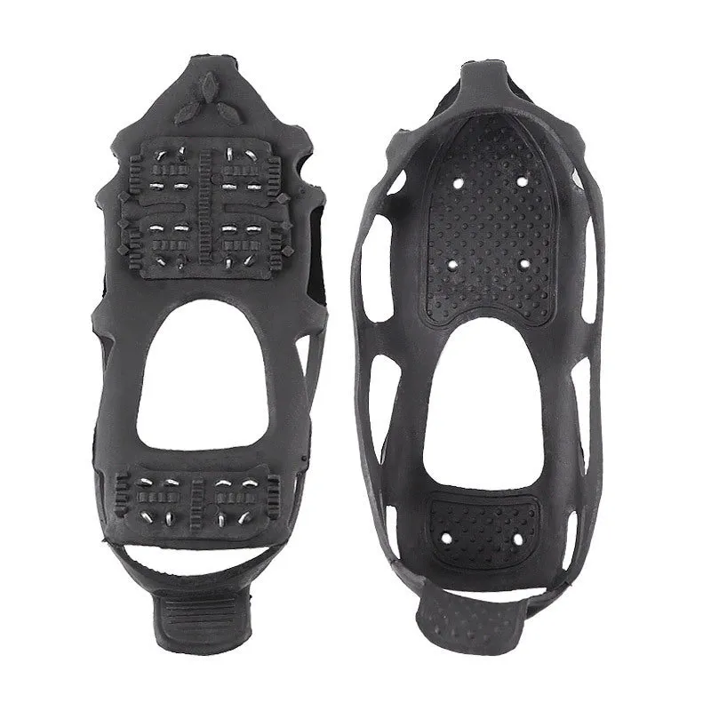 24 Teeth TPE Ice Claw Snow Shoes, Anti-Slip Shoes Set for Fishing, Mountaineering and Rock Climbing