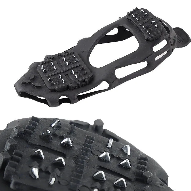 24 Teeth TPE Ice Claw Snow Shoes, Anti-Slip Shoes Set for Fishing, Mountaineering and Rock Climbing