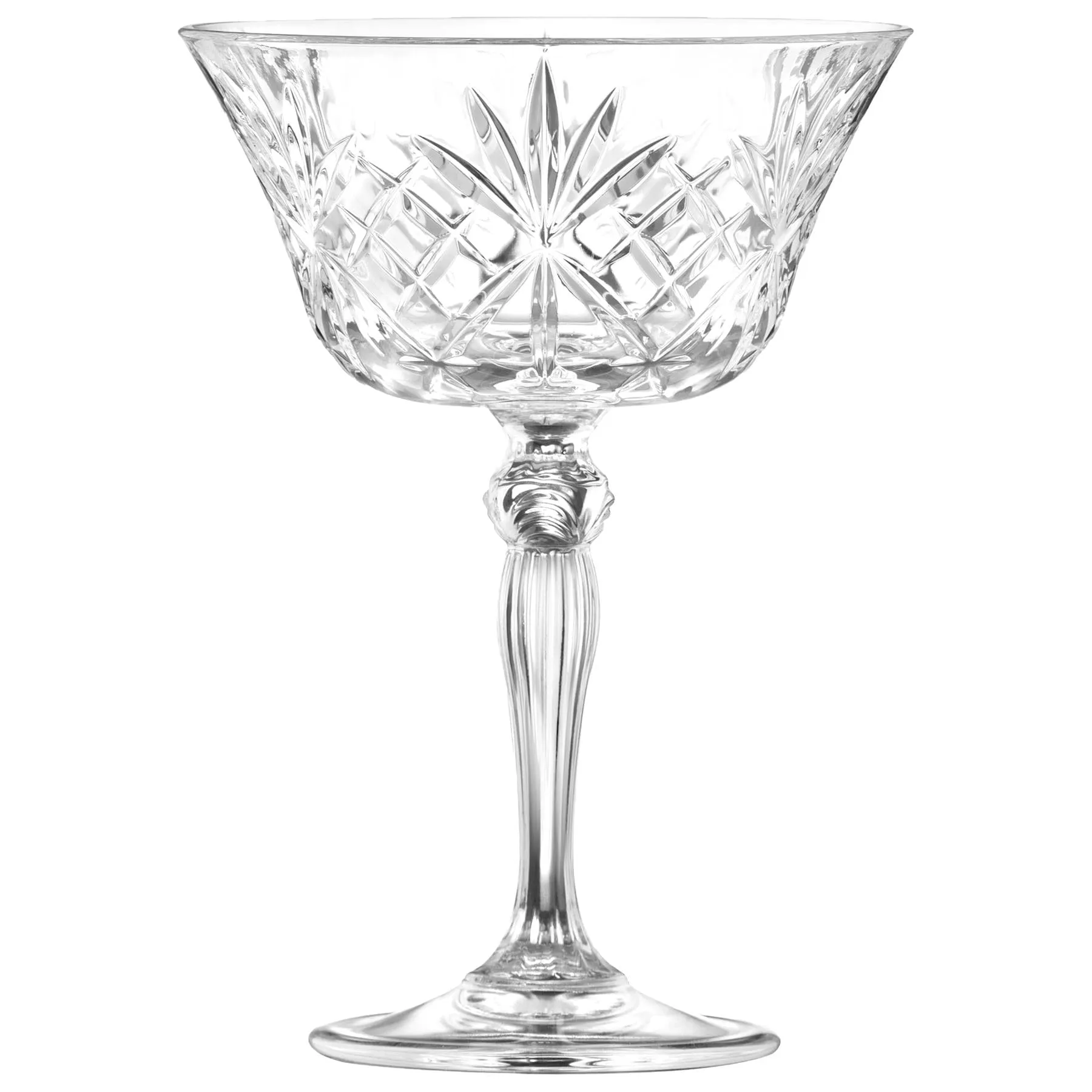 260ml Melodia Glass Champagne Saucers - Pack of 6 - By RCR Crystal