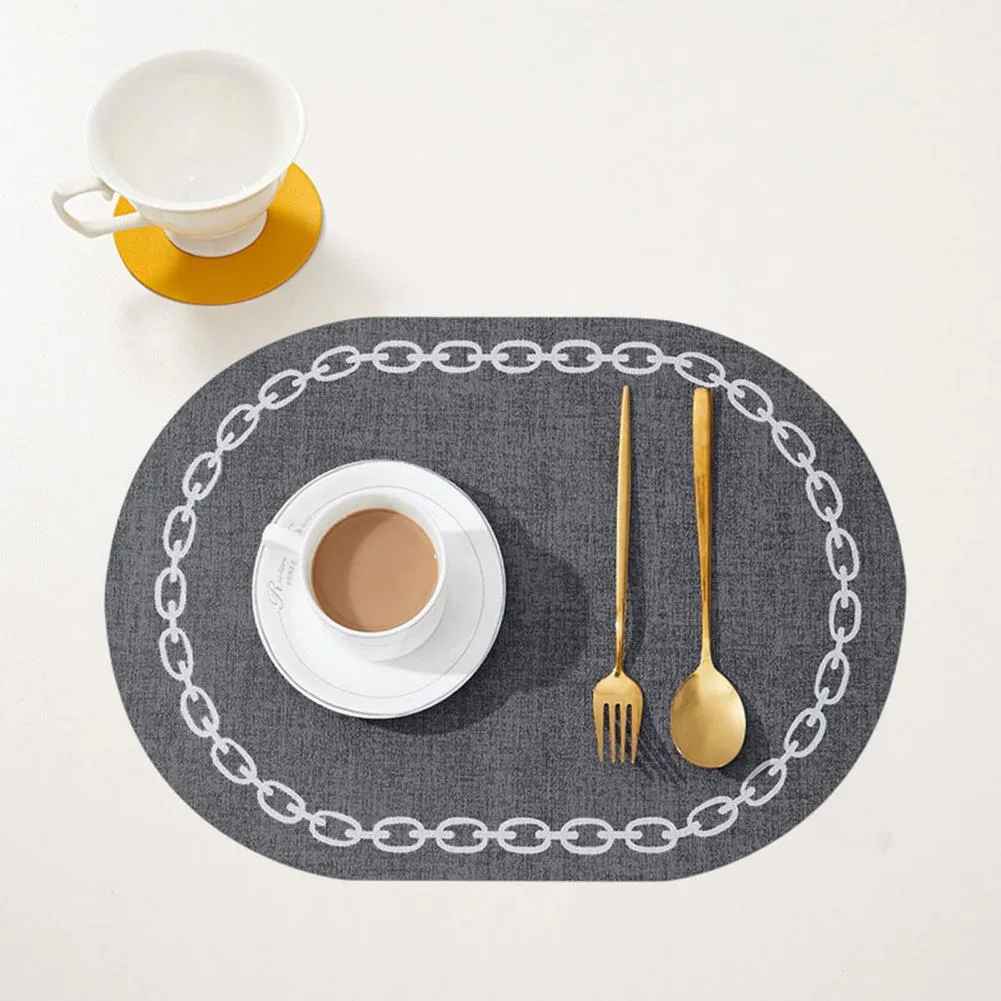 2PCs Oval Shape Leather Placemats(SA2405-258)