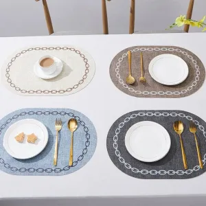 2PCs Oval Shape Leather Placemats(SA2405-258)