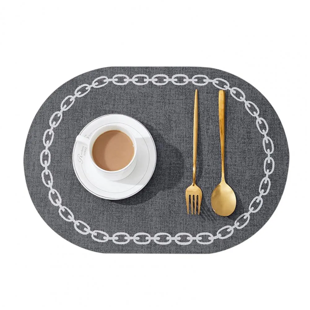 2PCs Oval Shape Leather Placemats(SA2405-258)