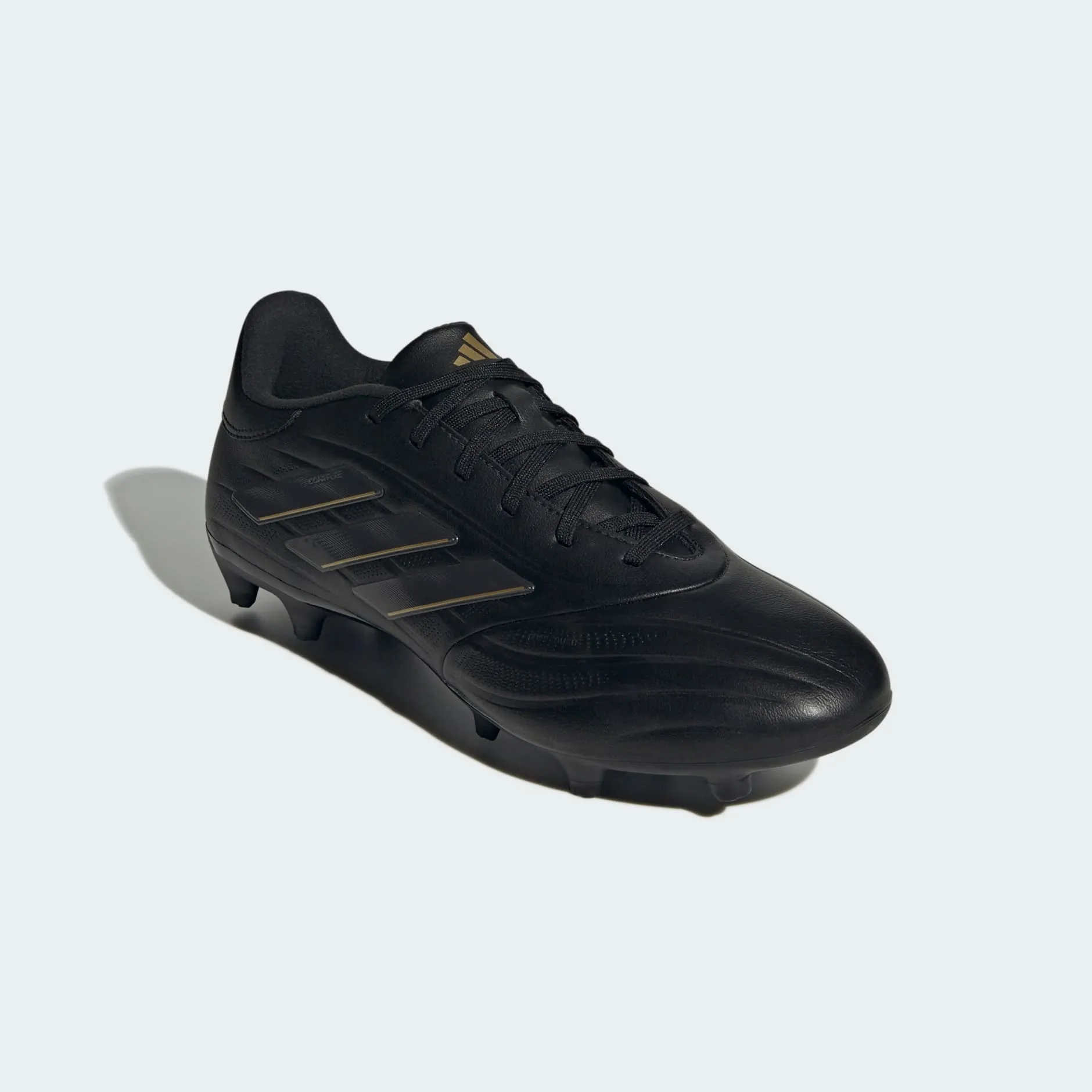 adidas Copa Pure 2 League Firm Ground Soccer Cleats | Core Black-Carbon-Gold Metallic | Men's