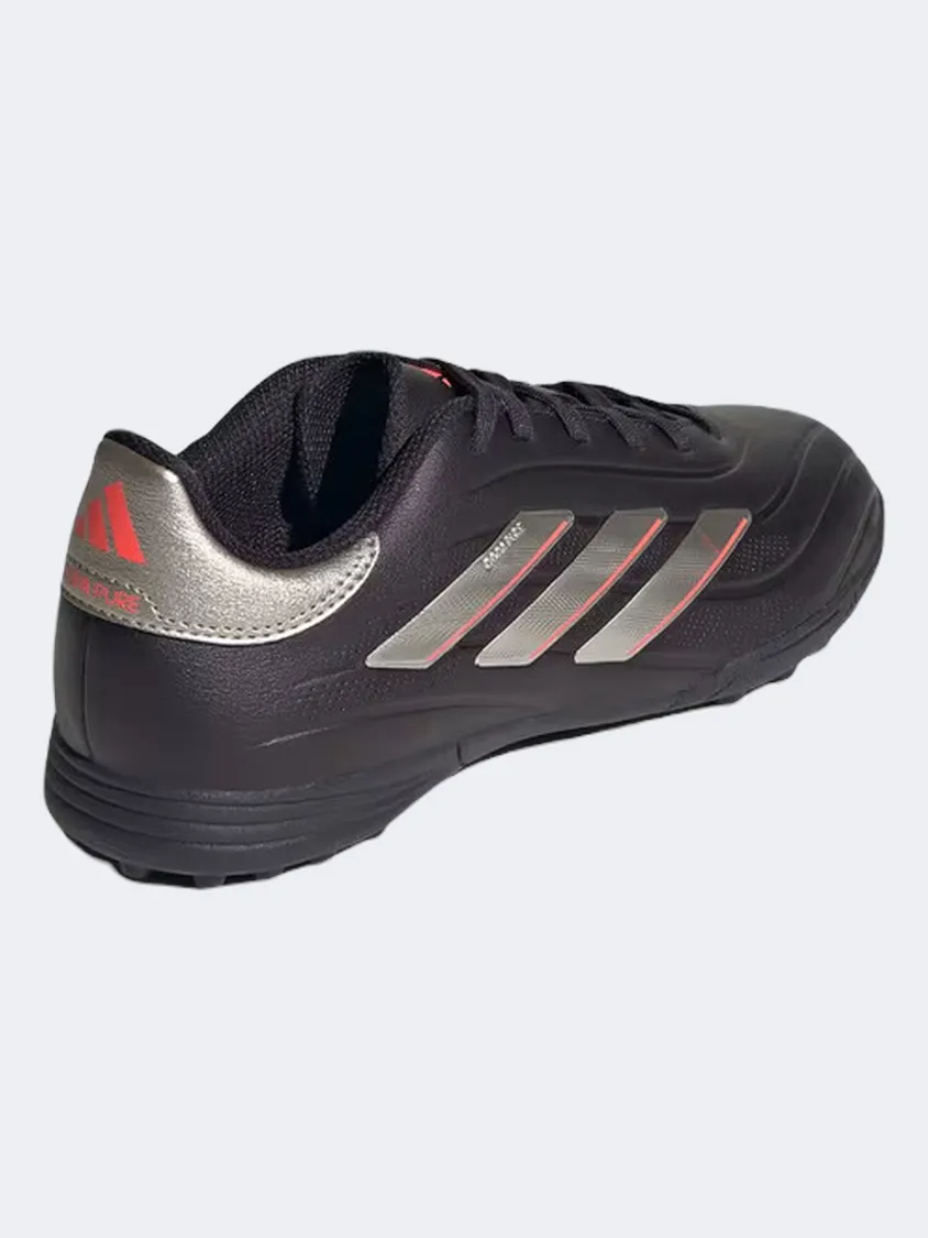 Adidas Copa Pure 2 League Kids Turf Shoes Black/Platinum/Turbo