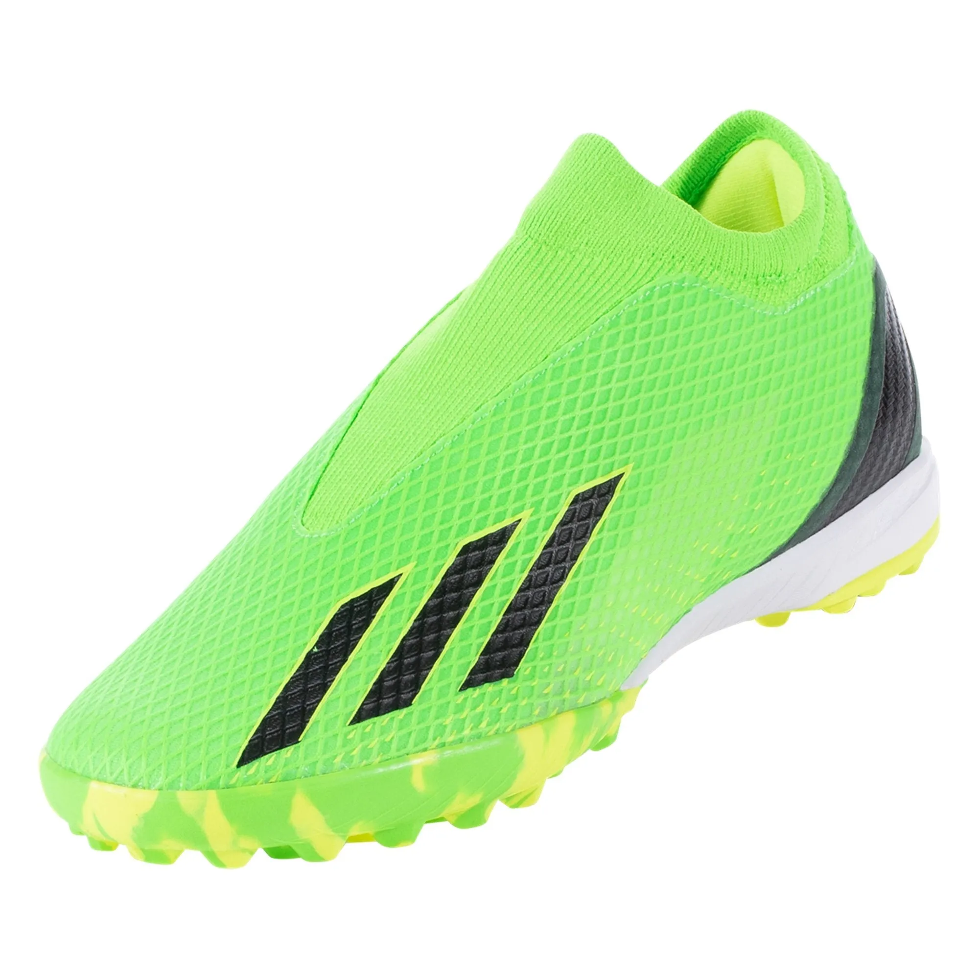 adidas X Speedportal.3 Laceless TF Artificial Turf Soccer Shoe - Solar Green/Core Black/Solar Yellow