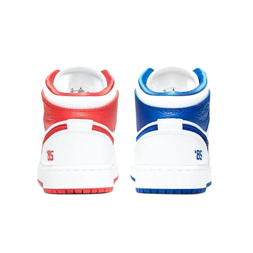 Air Jordan 1 GS Mid 85 Mismatch Red Blue White