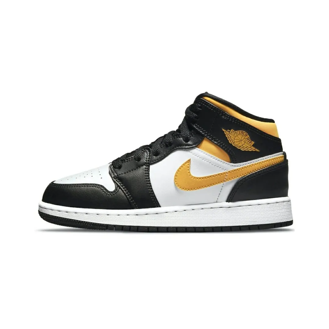 Air Jordan 1 GS Mid White Pollen Black