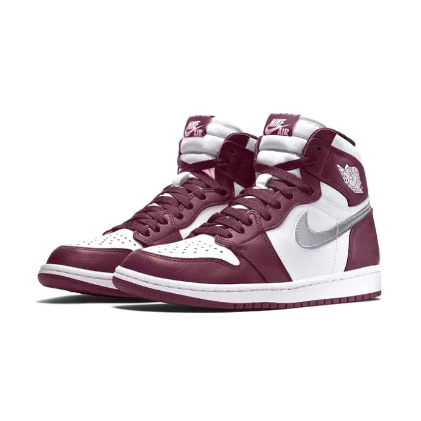 Air Jordan 1 High Retro Bordeaux Metallic Silver White