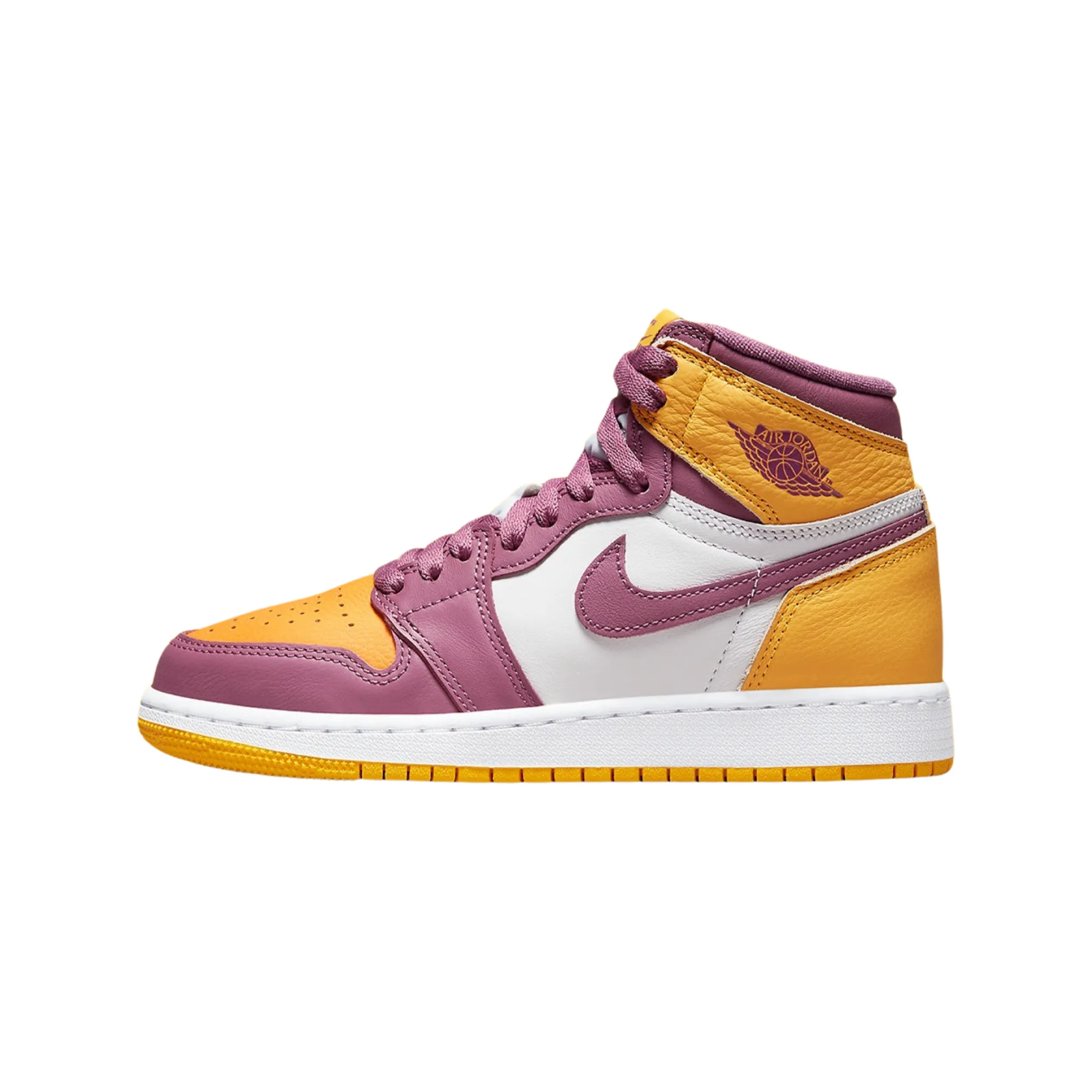 Air Jordan 1 High Retro GS Brotherhood University Gold Light Bordeaux White