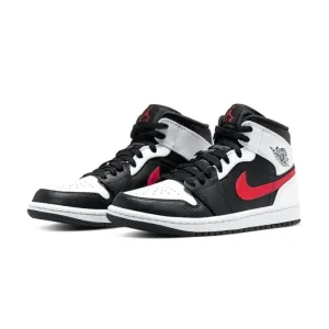 Air Jordan 1 Mid Black Chile Red White