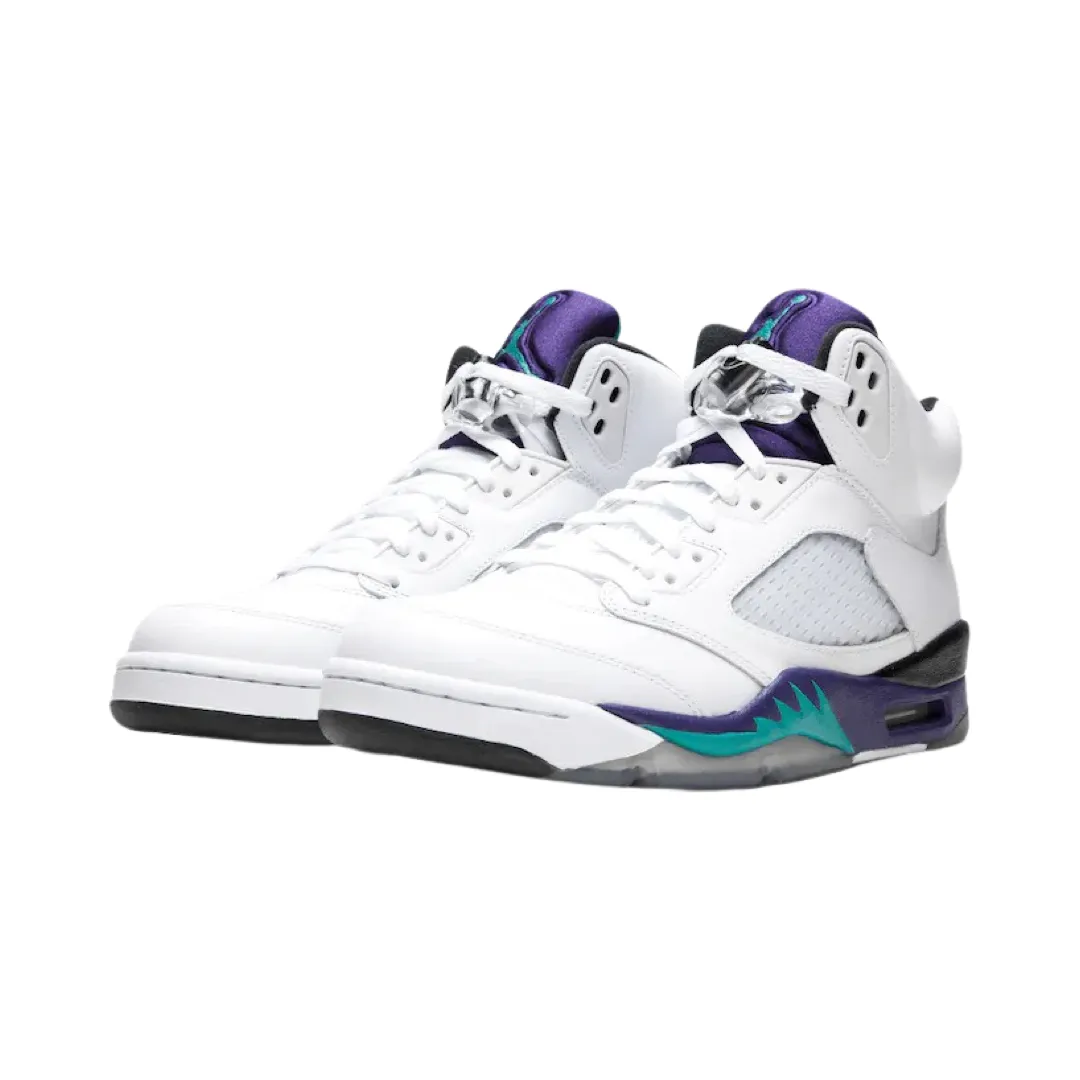 Air Jordan 5 Retro 'White Grape' 2013 Emerald Grape Ice Black