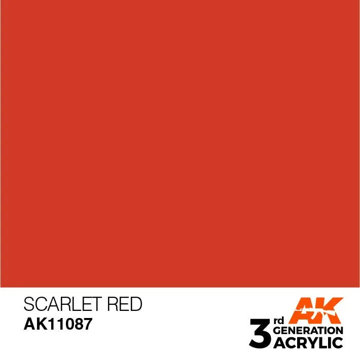 AK Interactive AK11087 3G Scarlet Red Acrylic Paint 17ml