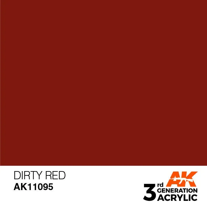 AK Interactive AK11095 3G Dirty Red Acrylic Paint 17ml