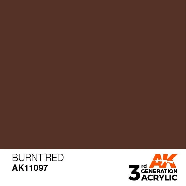 AK Interactive AK11097 3G Burnt Red Acrylic Paint 17ml