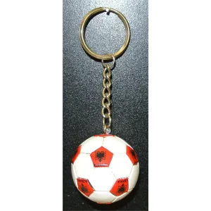 Albania Soccer Ball Metal Key Chain