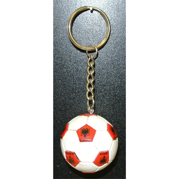 Albania Soccer Ball Metal Key Chain