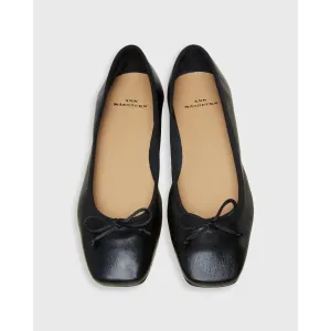 Ann Mashburn Square Toe Ballet Flat Black