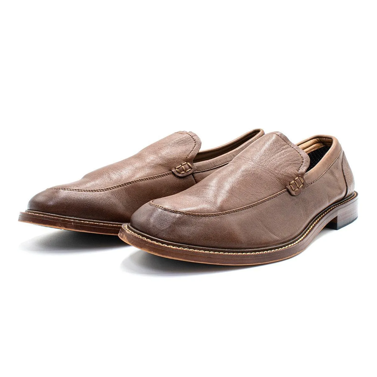 Aston Grey Salkin Formal Slip Ons Leather Brown Colour For Men