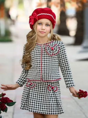 Attention Please Plaid Blazer and Pleated Skirt Set