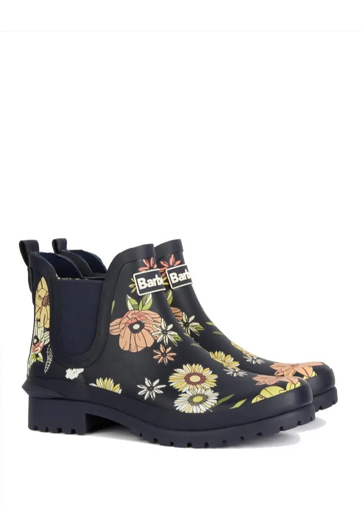 Barbour Wilton Women's Wellingtons in Navy Floral