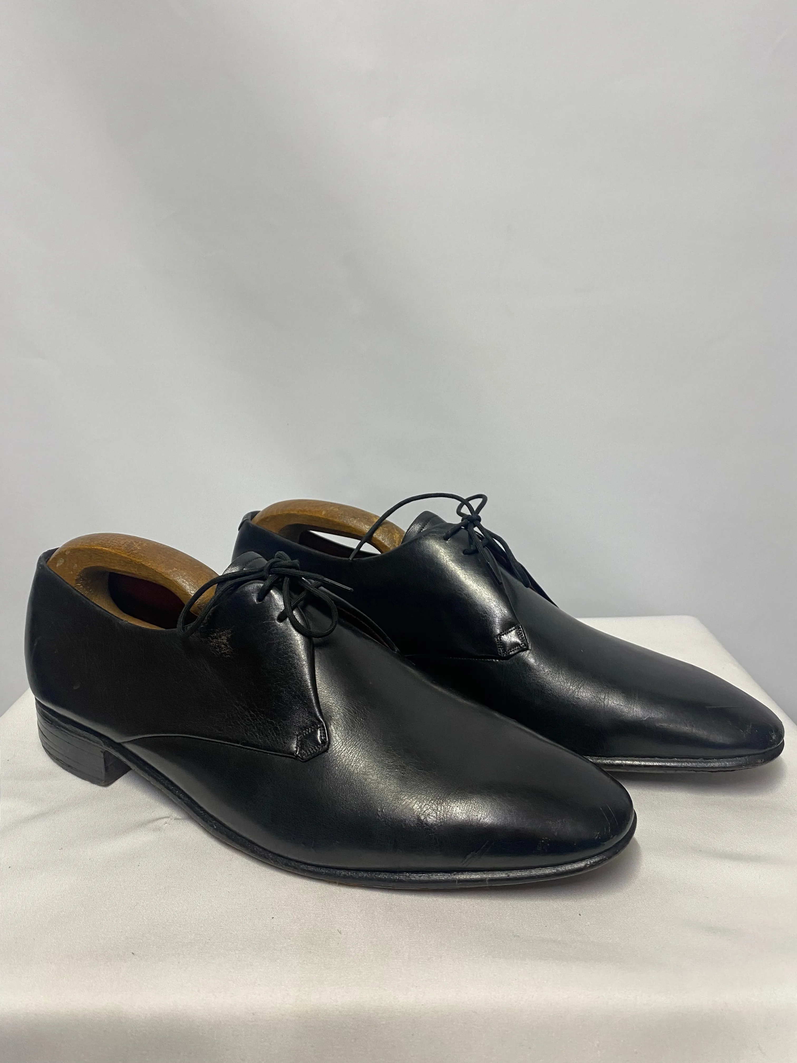 Barker of Earl's Barton Black Smooth Leather Lace Up Shoe 8