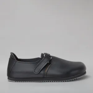 BIRKENSTOCK LINZ BLACK SMOOTH LEATHER CLOGS