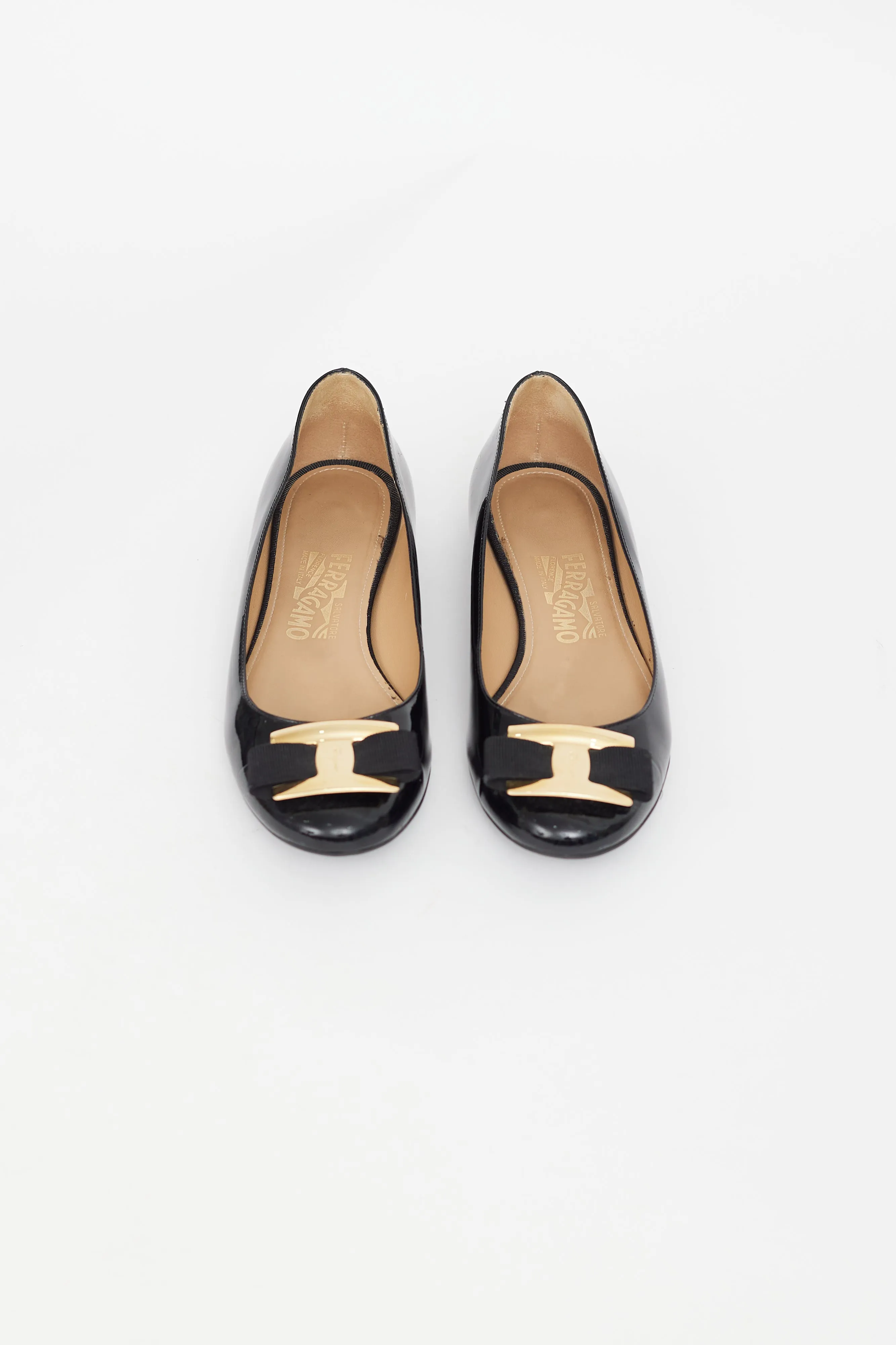 Black Patent Oversized Varina Bow Flat