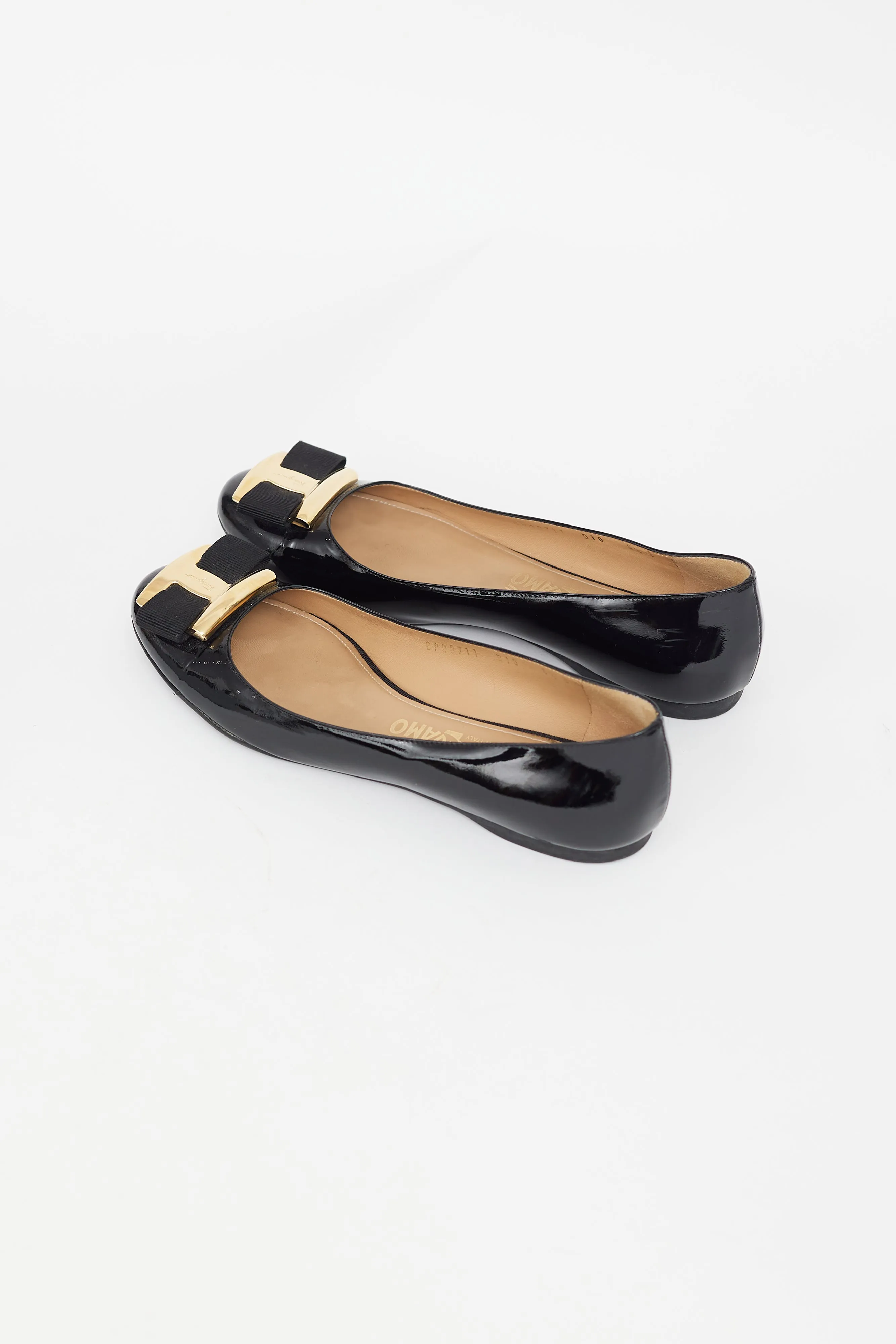 Black Patent Oversized Varina Bow Flat