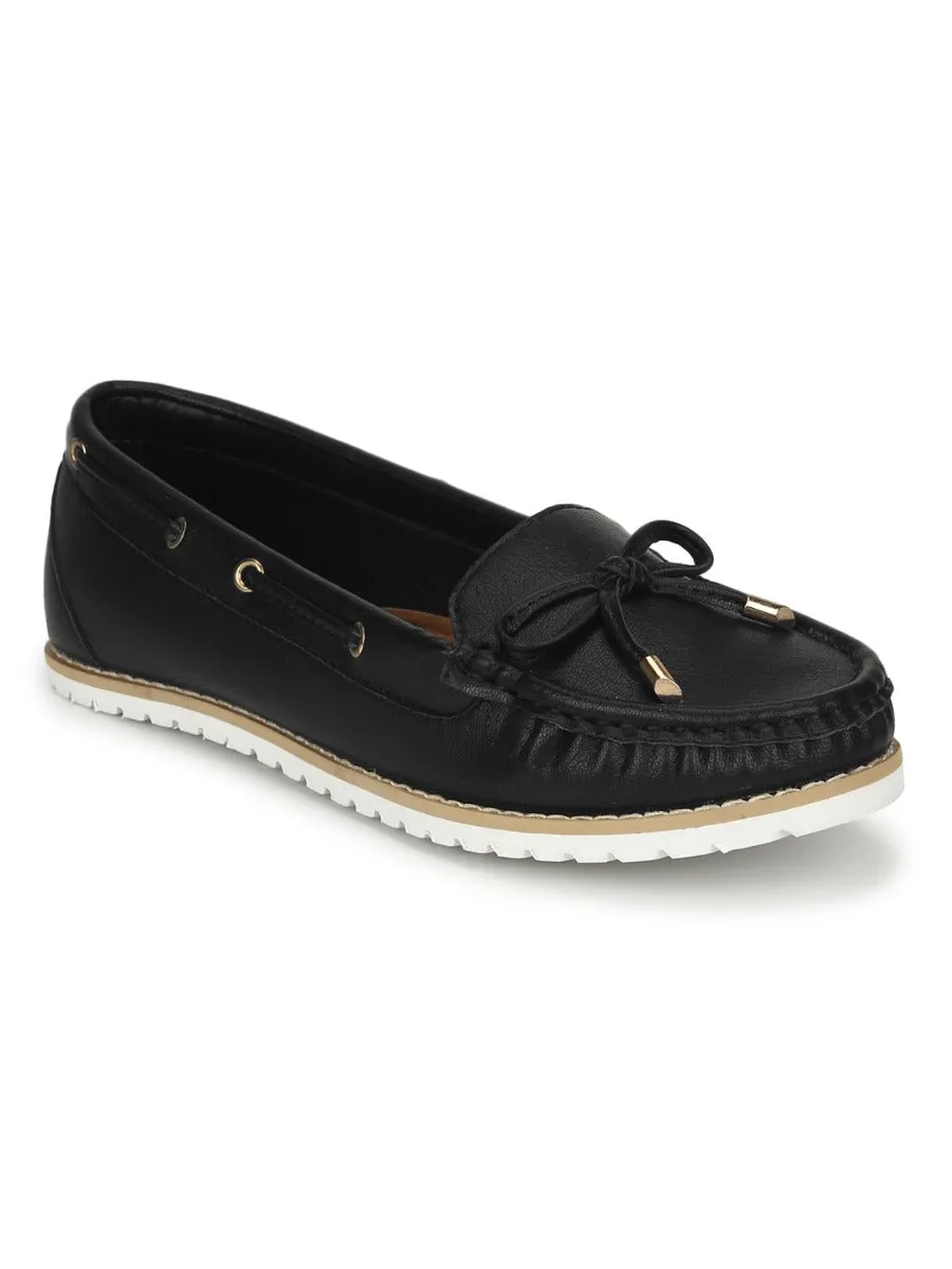 Black PU Flat Belly Shoes