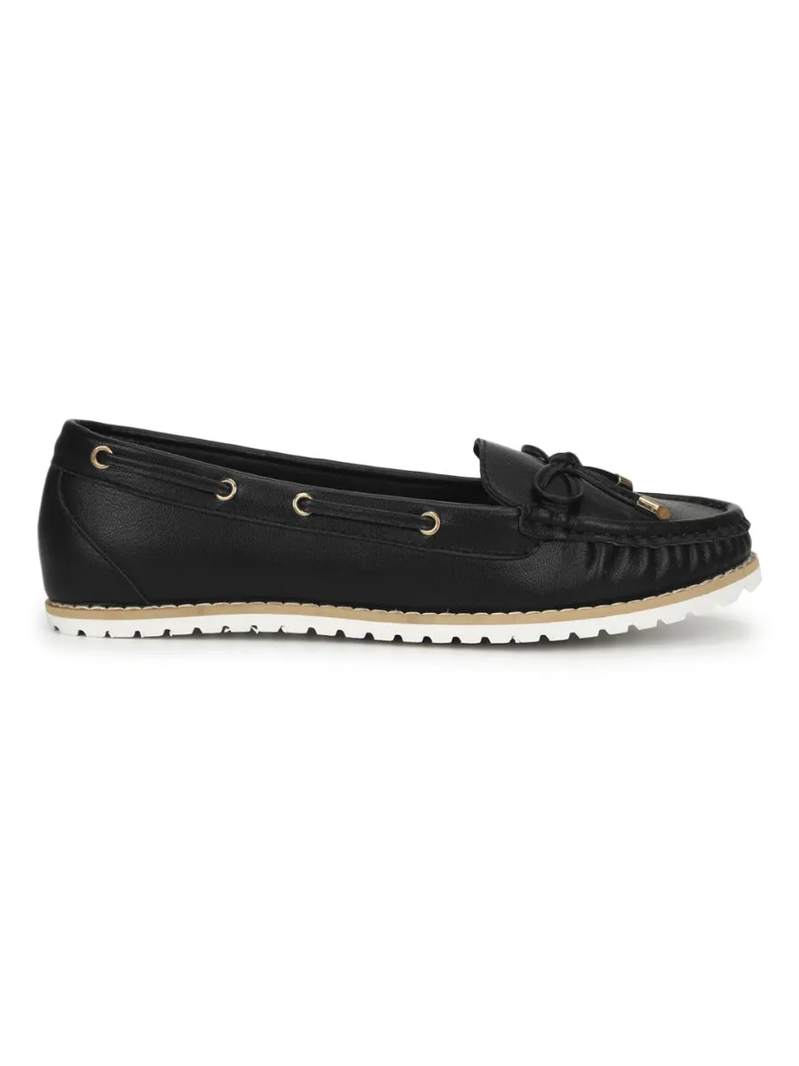 Black PU Flat Belly Shoes