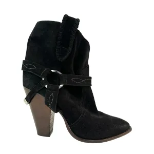 Black Suede Ankle Boots - 10