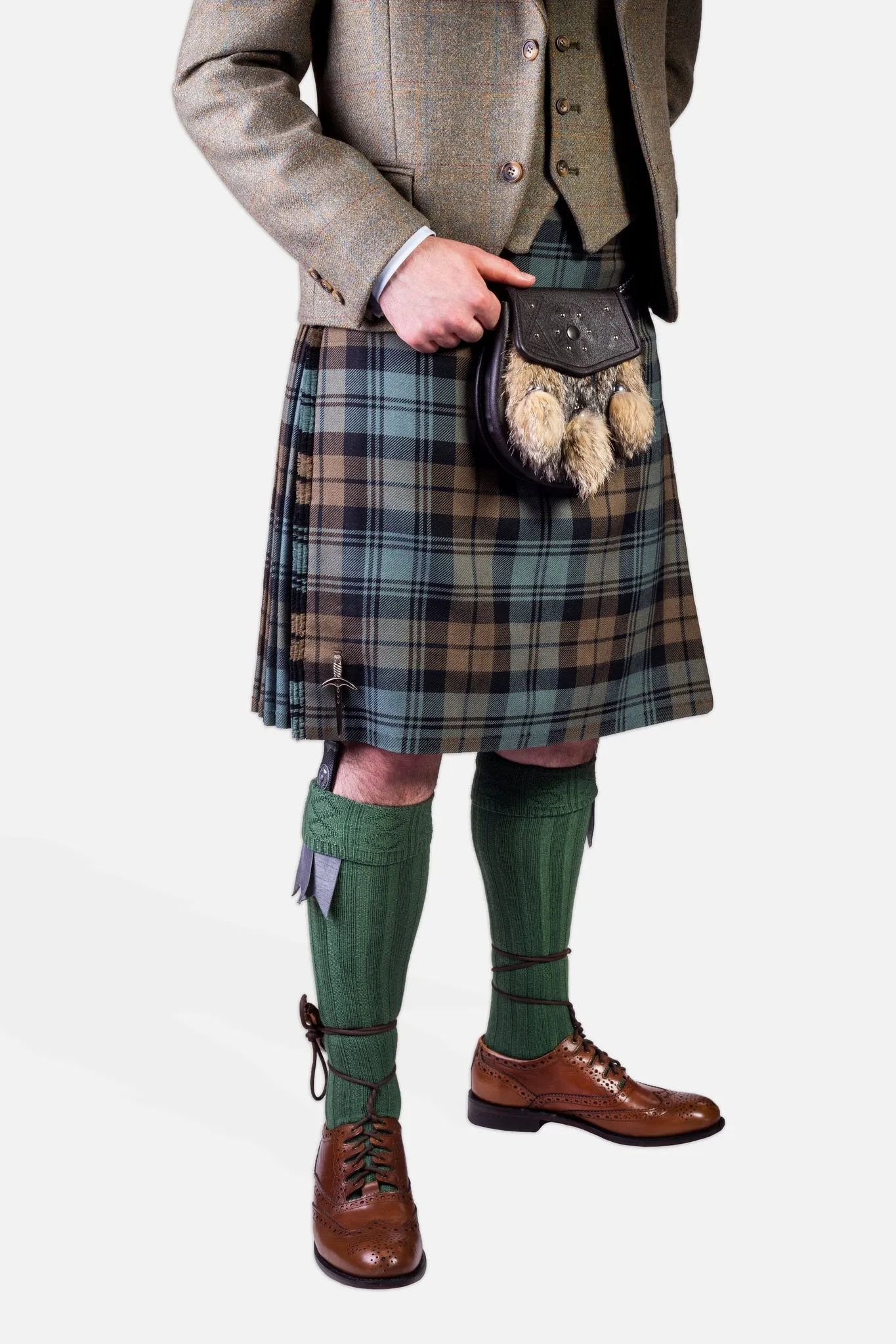 Black Watch Weathered / Lovat Nicolson Tweed Kilt Hire Outfit