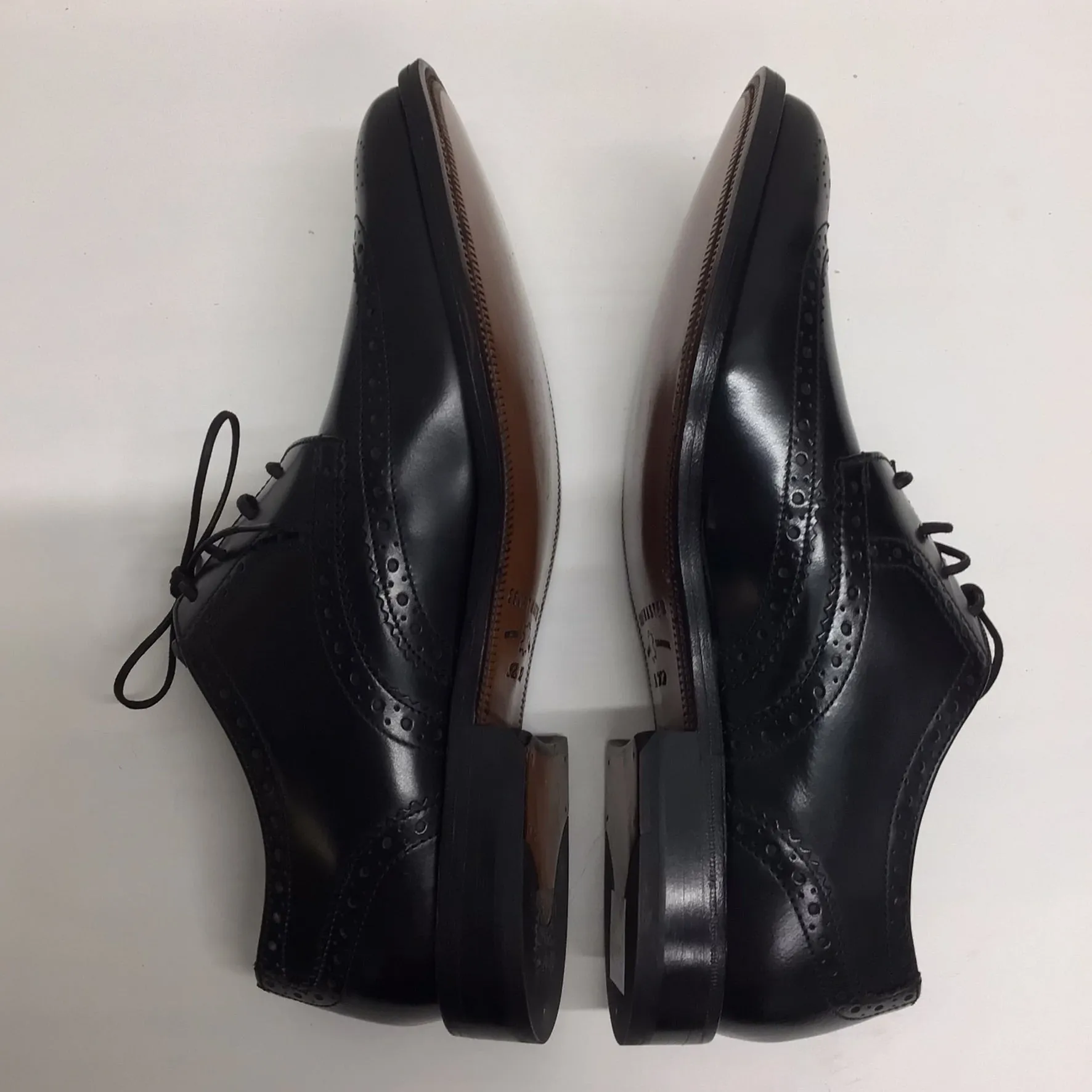 BNIB Clarks Black James Wing Leather Brogue Shoes Size 8 UK