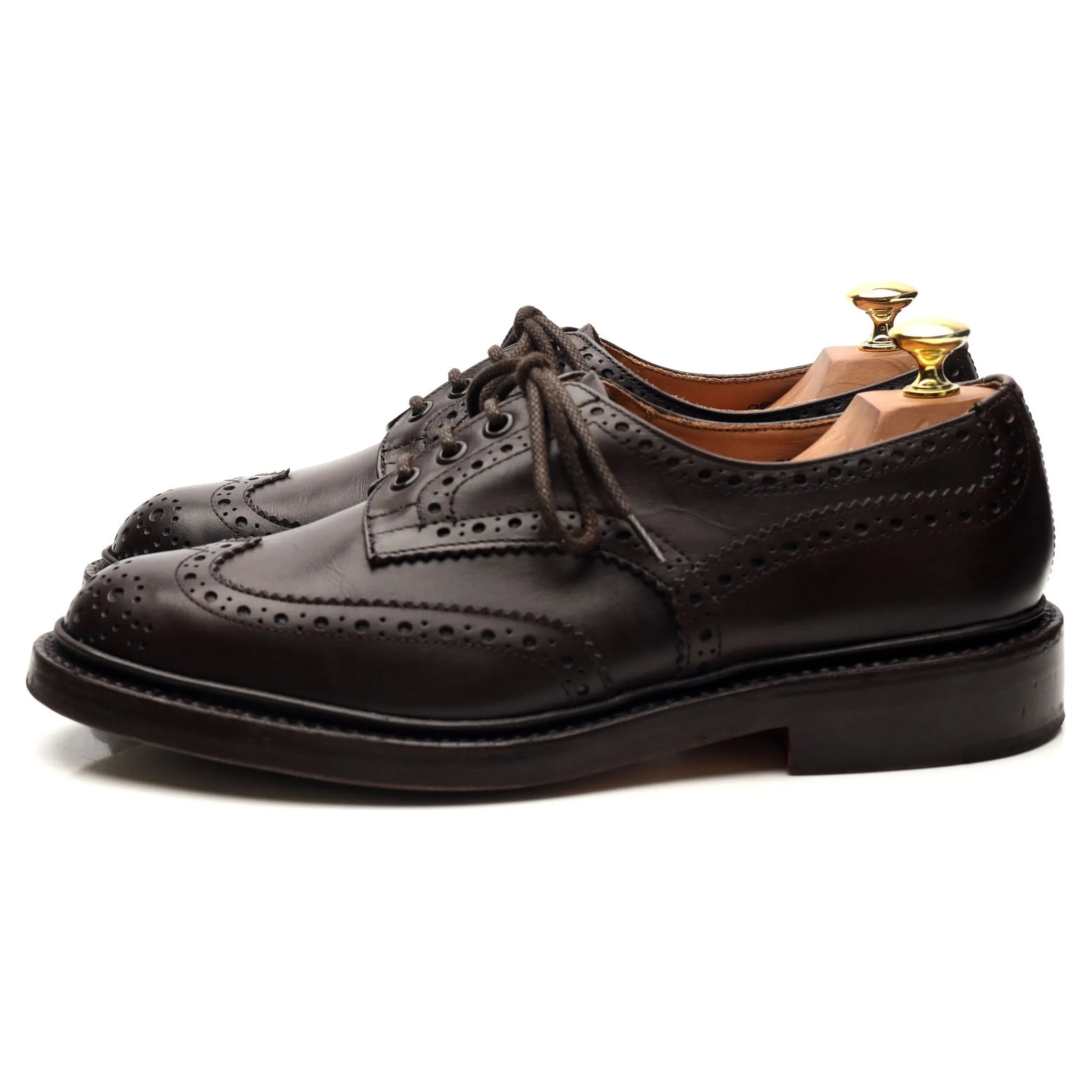 'Bourton' Dark Brown Leather Derby Brogues UK 7.5