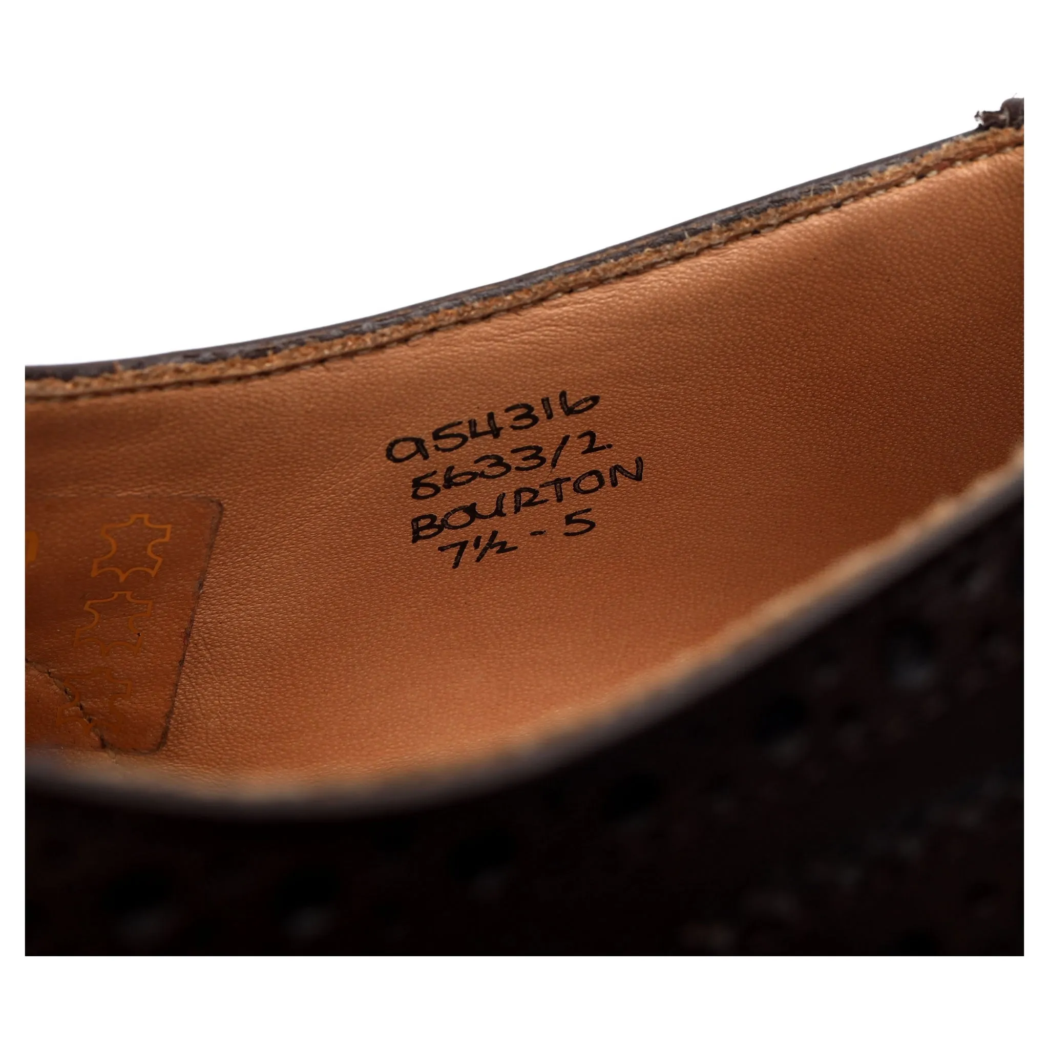 'Bourton' Dark Brown Leather Derby Brogues UK 7.5