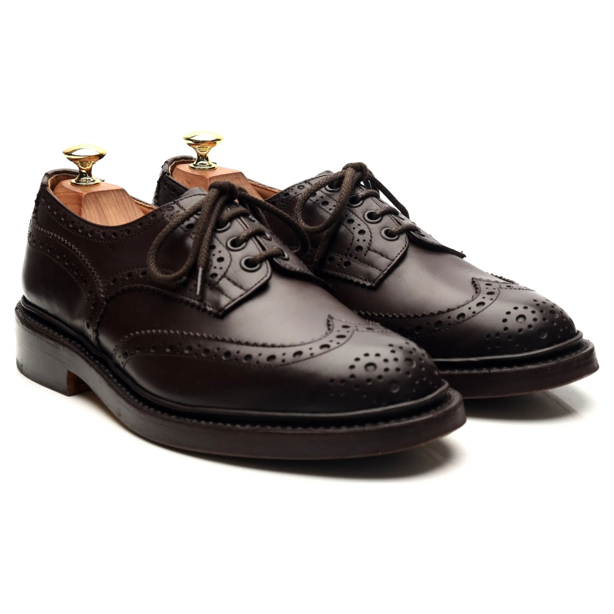 'Bourton' Dark Brown Leather Derby Brogues UK 7.5