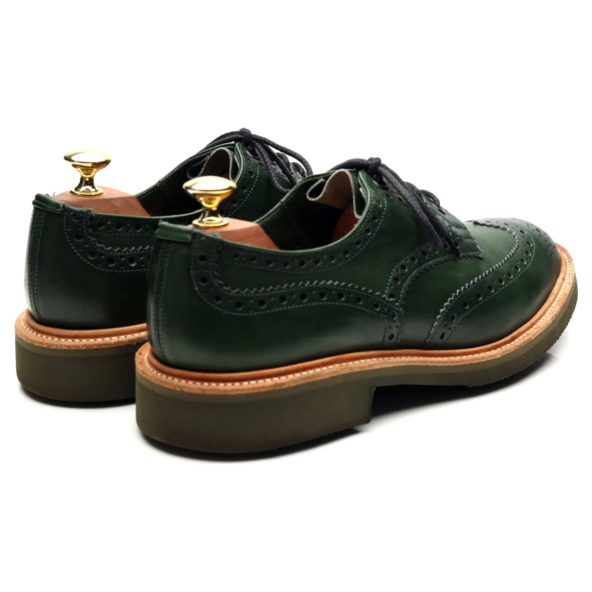 'Bourton' Green Leather Derby Brogues UK 7