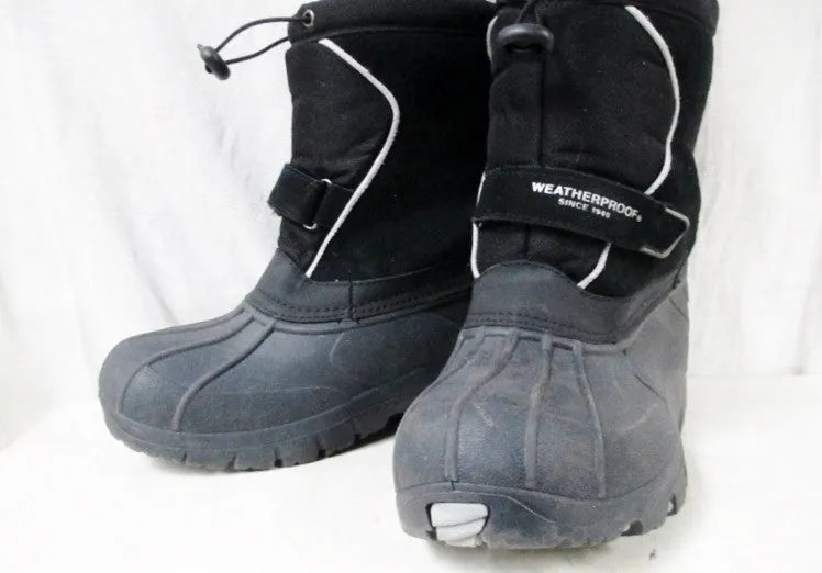 Boys Girls WEATHERPROOF Insulated Waterproof Rain Snow Boots Winter BLACK 4 Kids